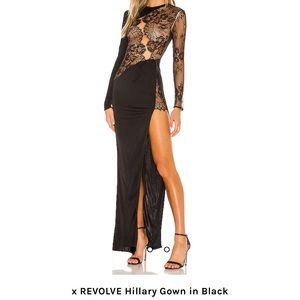 BNWT Michael Costello x Revolve XL Hillary Gown in black